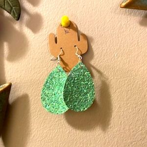 Leather faux earrings